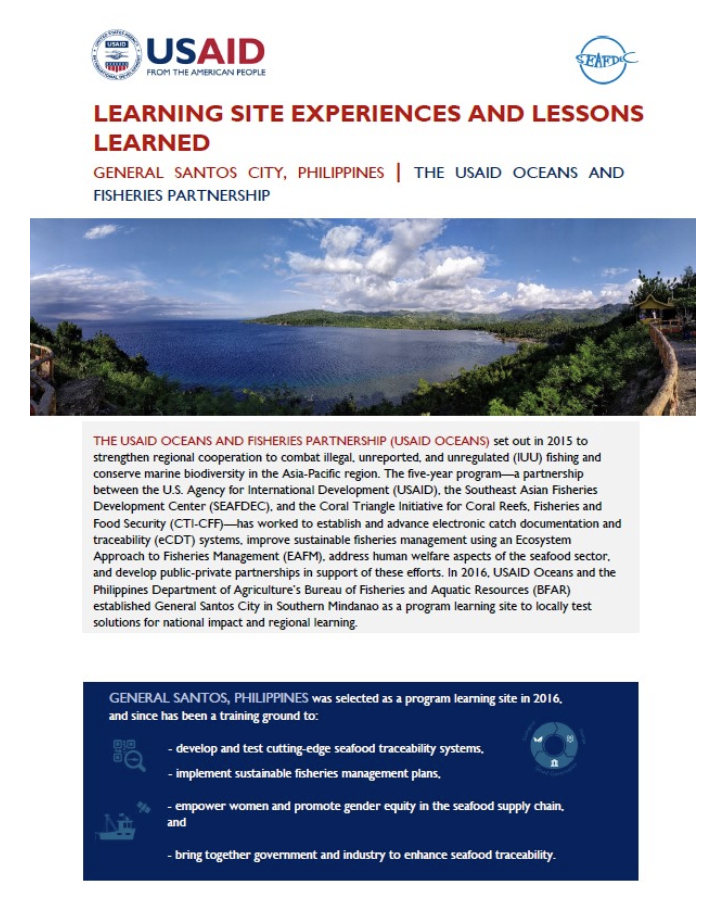 Learning Site Experiences and Lessons Learned: General Santos, Philippines