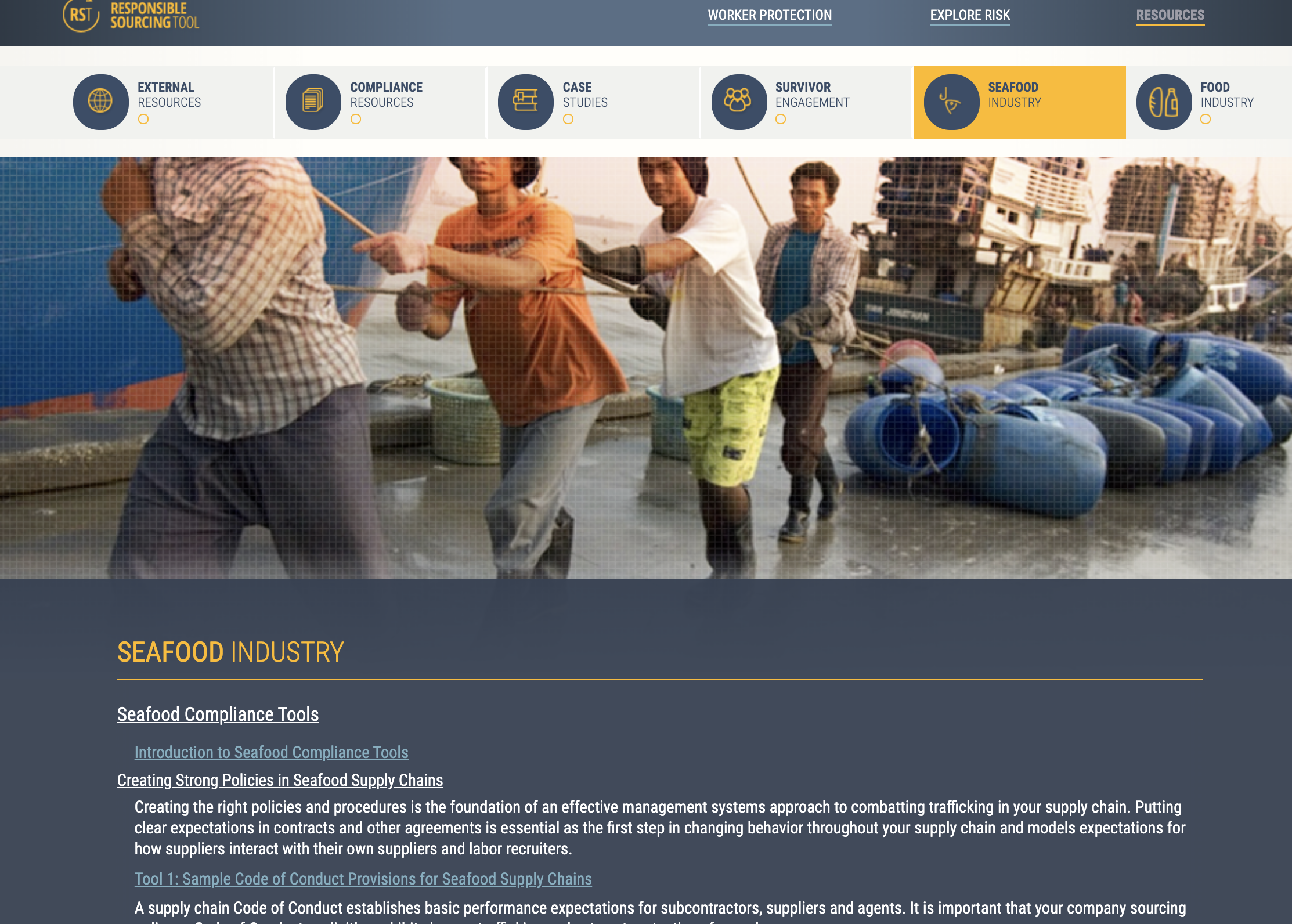 Screenshot of webpage