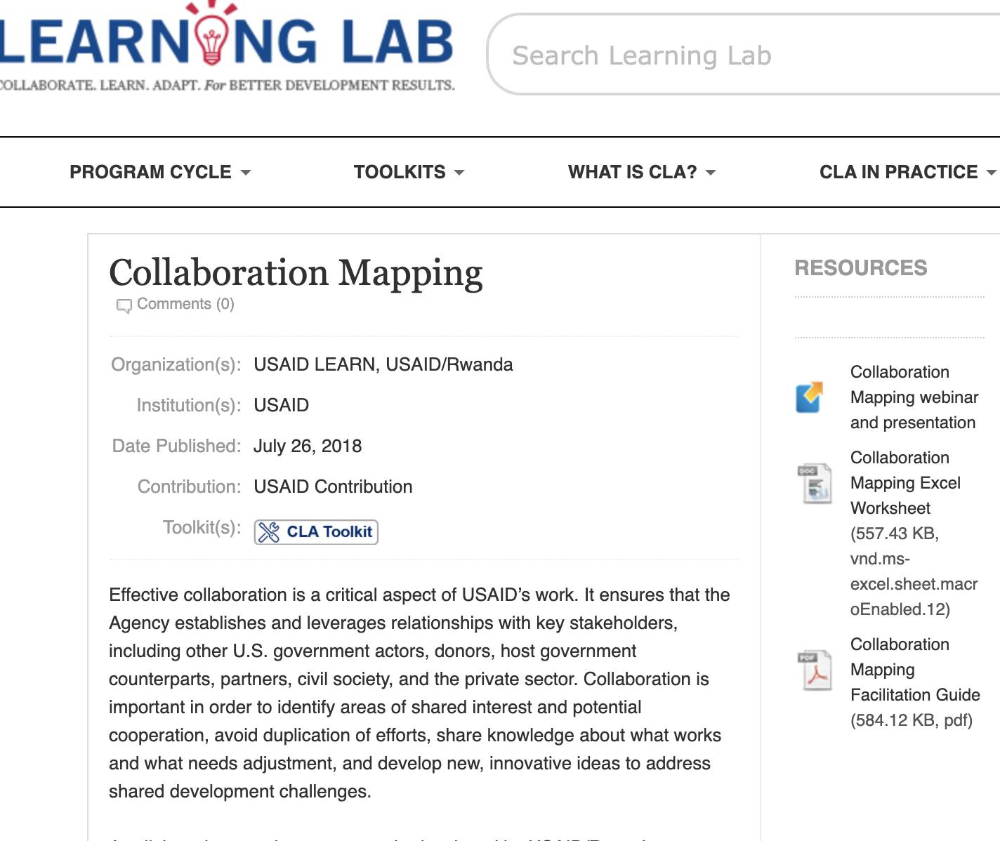 Collaboration Mapping Tools