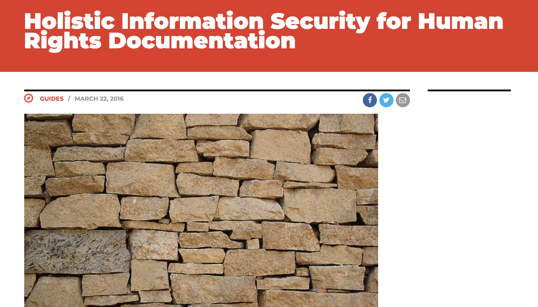 Holistic Information Security for Human Rights Documentation
