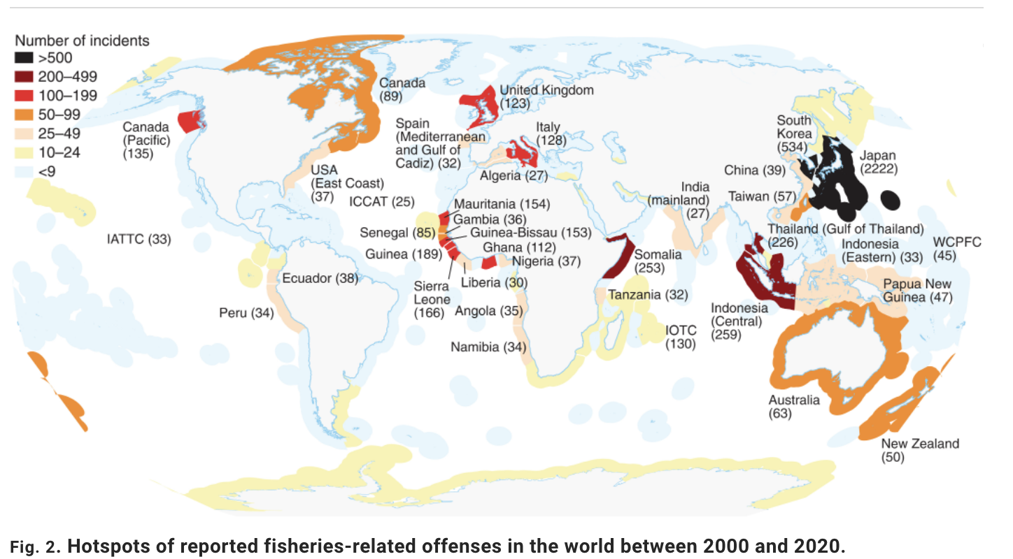 Fish crimes in the global oceans