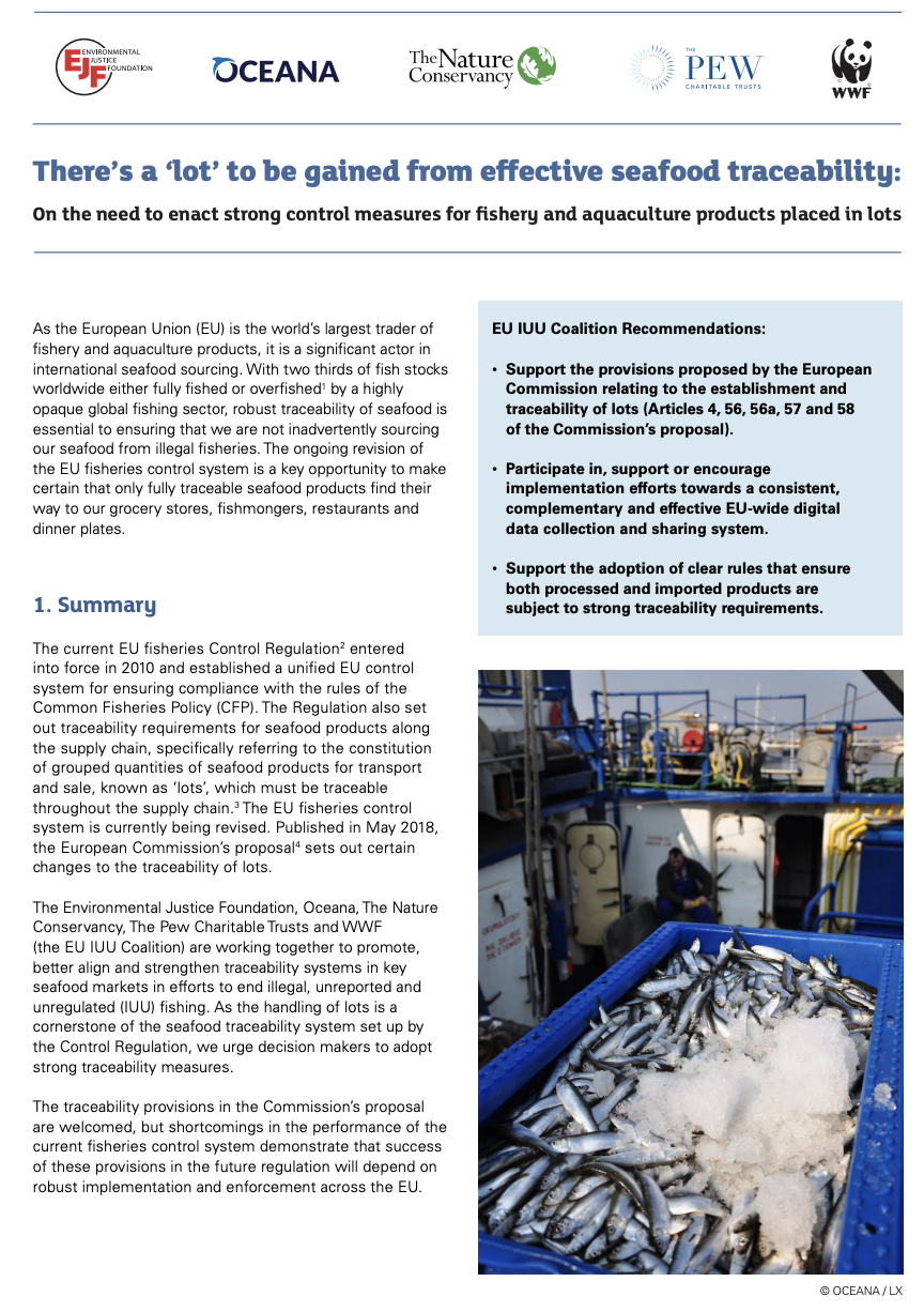 There’s a ‘lot’ to be gained from effective seafood traceability: On the need to enact strong control measures for fishery and aquaculture products placed in lots