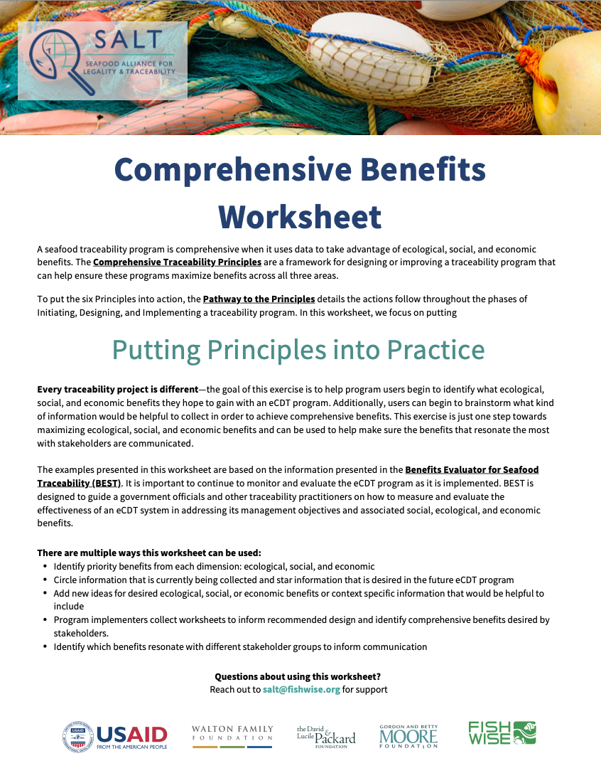 Comprehensive Benefits Worksheet